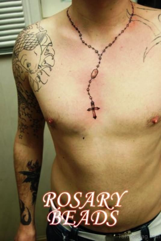 Rosary Tattoo On Neck Pic