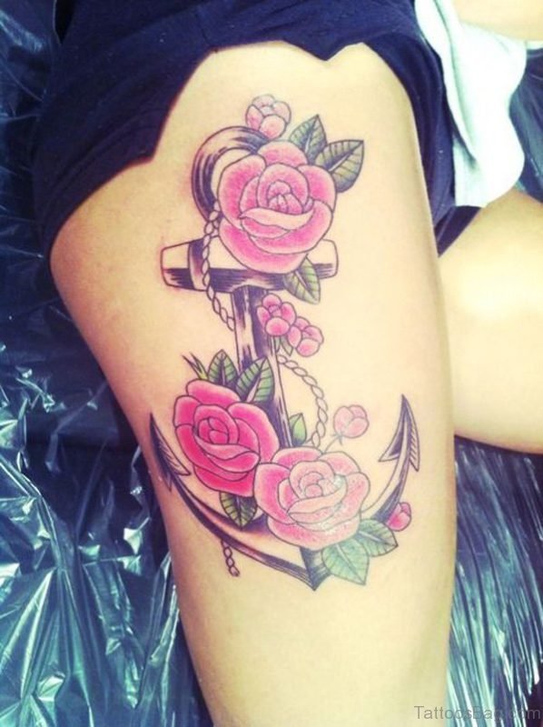 Rose And Anchor Tattoo