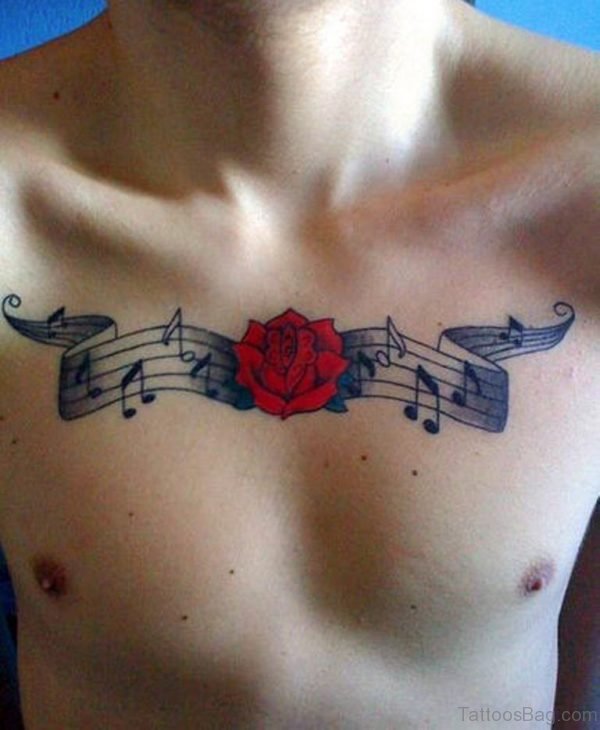 Rose And Music Tattoo