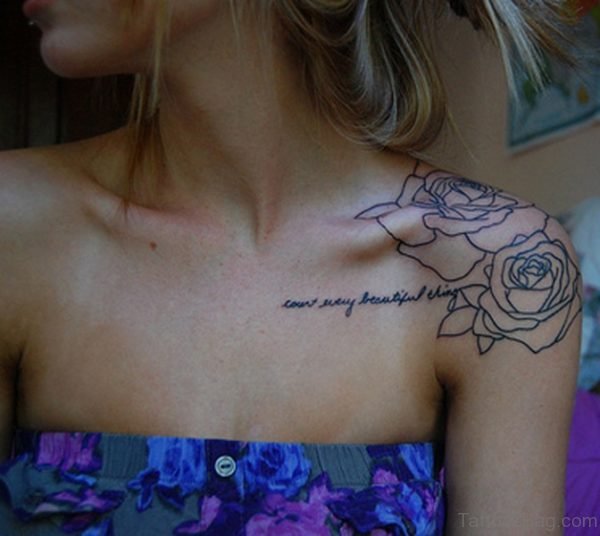 Rose Shade Shoulder Blade Tattoo