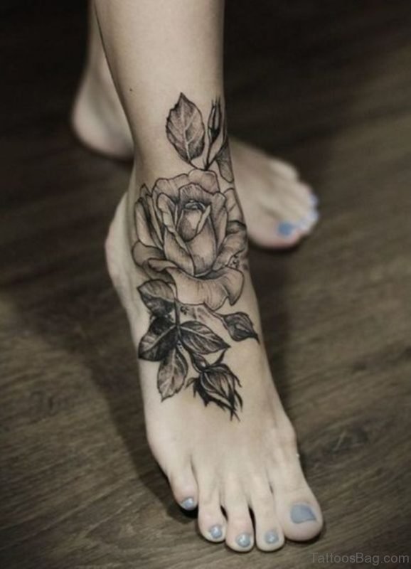 Rose Tattoo On Ankle