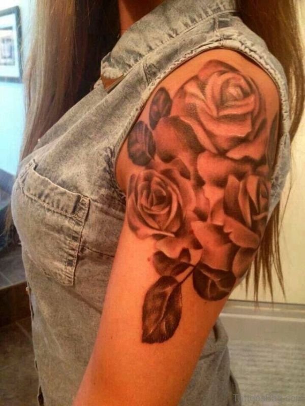 Roses Half Sleeves Shoulder Tattoo