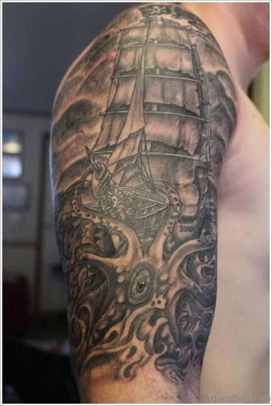 Sailor Half Sleeves Shoulder Tattoo