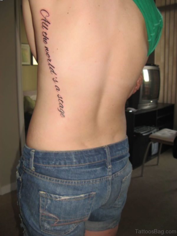 Sexy Wording Tattoo On Side Rib