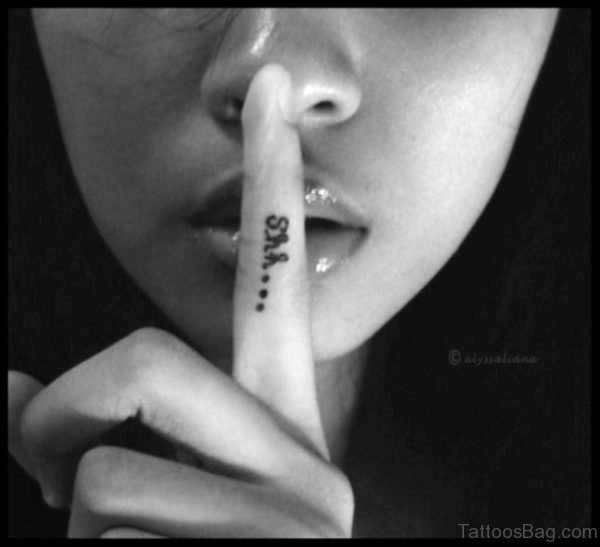 Shh Finger Tattoo