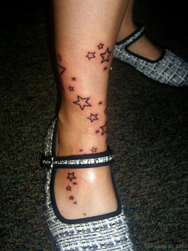 Shooting Stars Tattoo On Leg