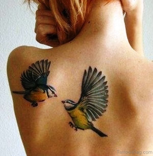 Shoulder Blade Birds Tattoo