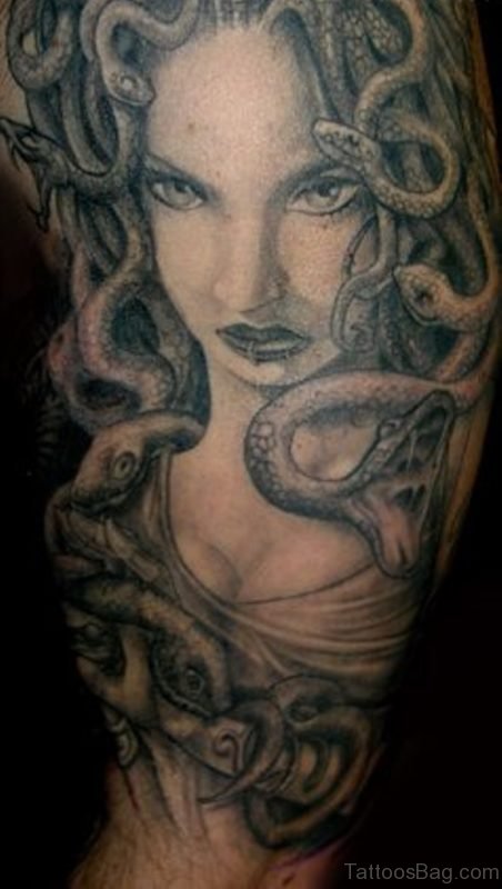 Sicilian Medusa Tattoo On Shoulder