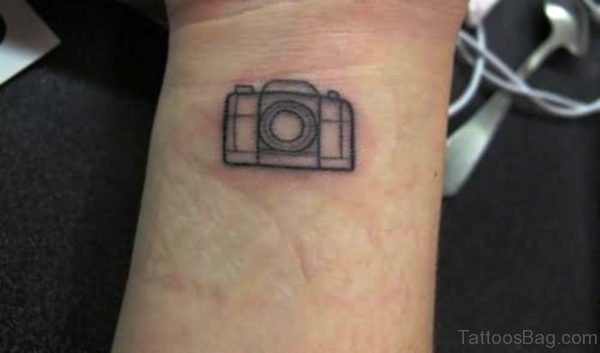 Simple Camera Wrist Tattoo