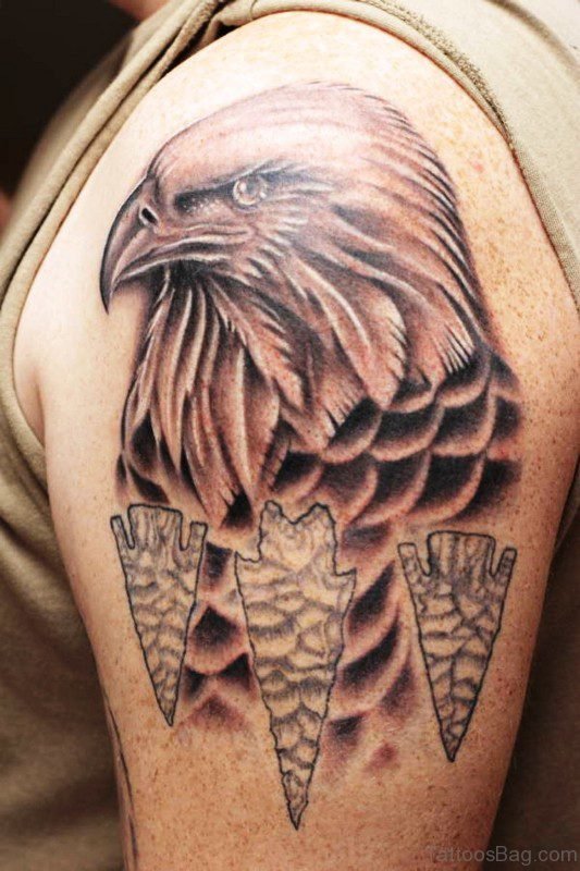 Simple Eagle Tattoo On Shoulder