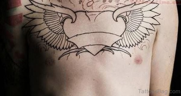 Simple Wings And Heart Tattoo