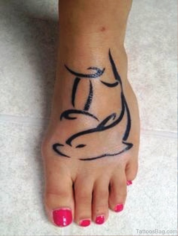 Simply Best Dolphin Tattoo On Foot