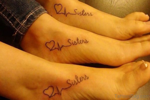 Sisters Tattoo On Feet