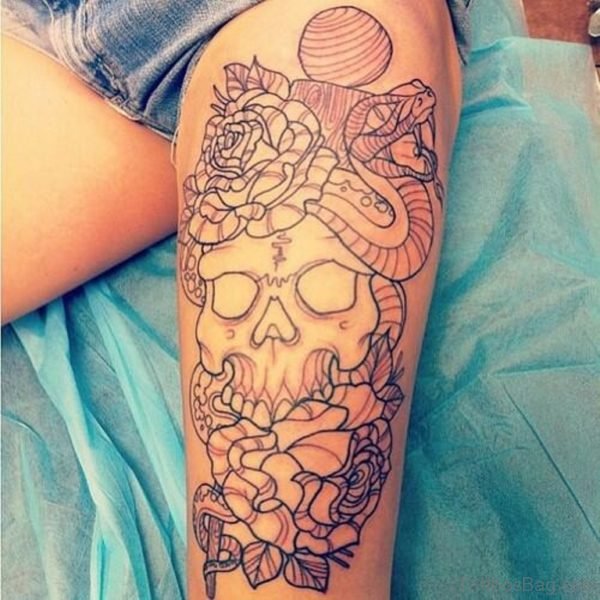 Skull And Snake Tattoo 