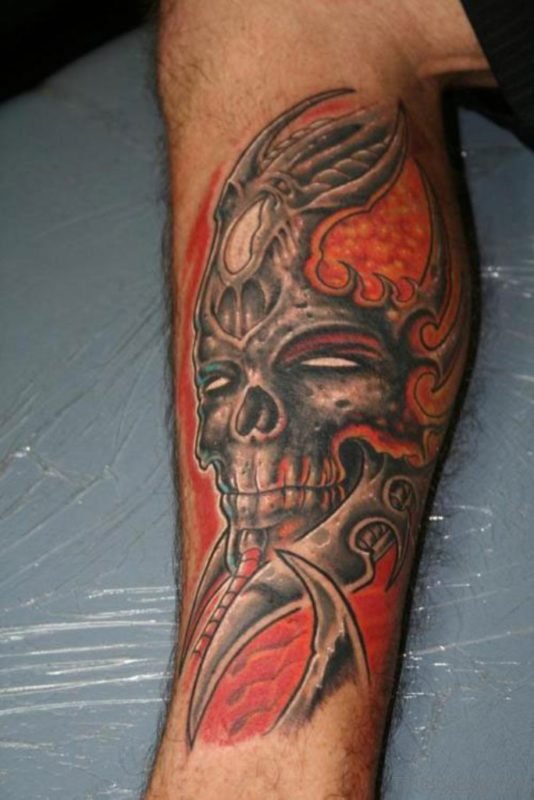 Skull Leg Tattoo Design