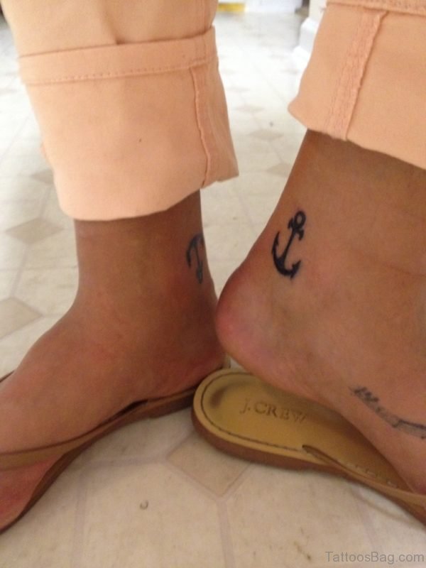 Small Anchor Tattoos On Ankles