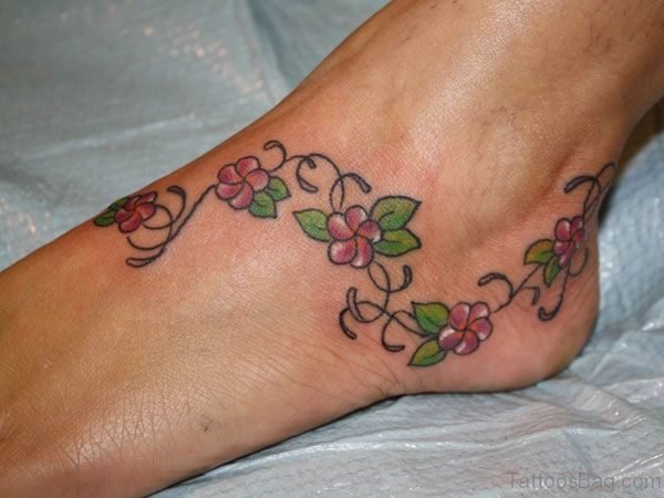 Small Ankle Hawaiian Style Ankle Tattoo