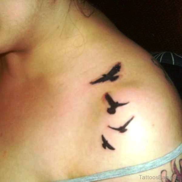 Small Birds Shoulder Tattoo Design