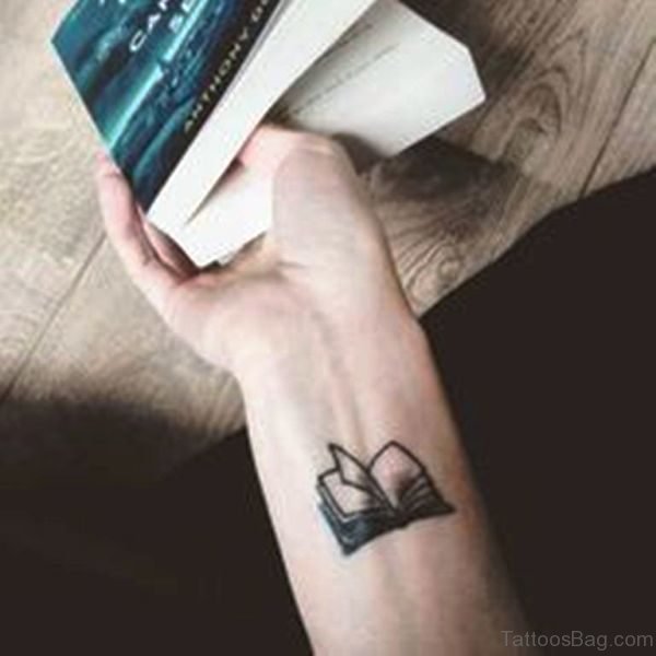 Small Book Wrist Tattoo
