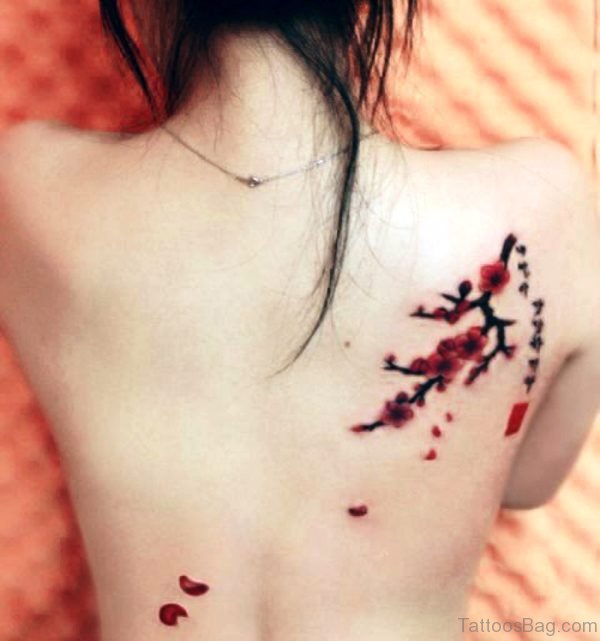 Small Cherry Blossom Flowers Tattoo 