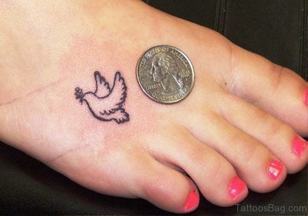 Small Dove Tattoo On Foot