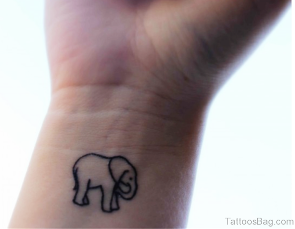 Small Elephant Tattoo On Wrist
