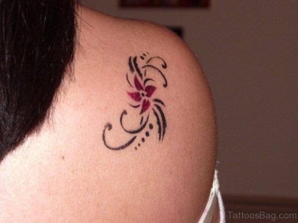 Small Flower Shoulder Tattoo