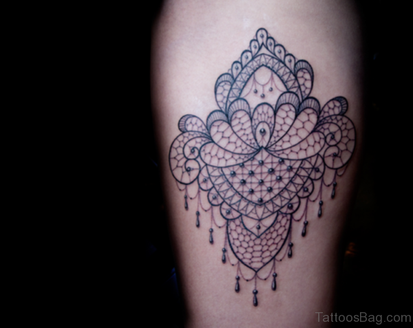 Small Lace Shoulder Tattoo