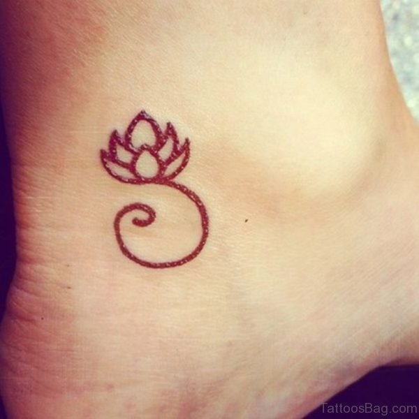 Small Lotus Tattoo On Ankle