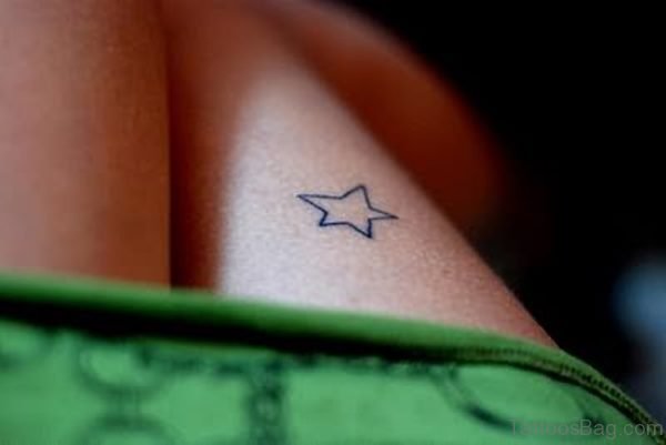 Small Star Tattoo On Thigh