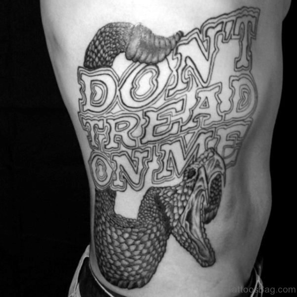Snake And Wording Tattoo