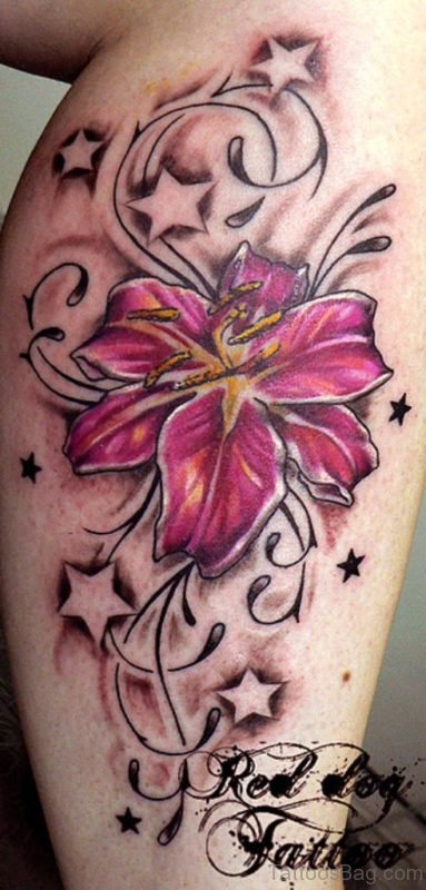 Star And Flower Tattoo 