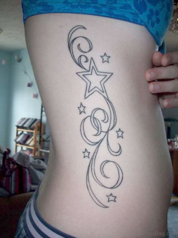 Star Flow Rib Tattoo