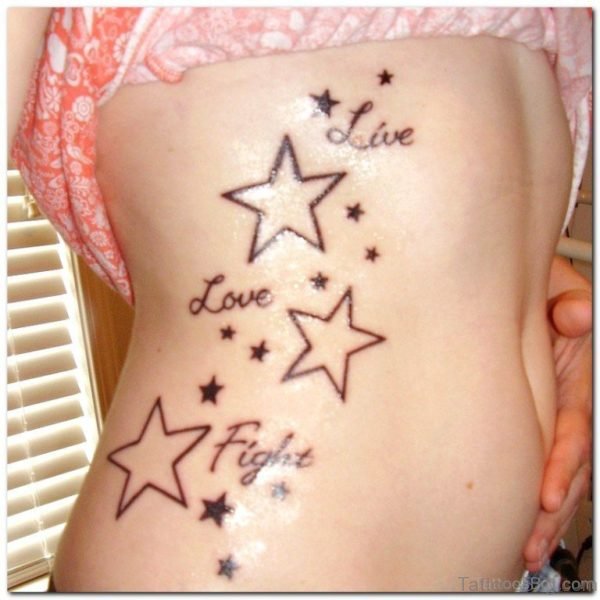 Star Tattoo Design On Rib