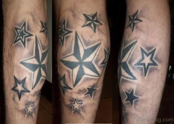 Star Tattoo On Leg 