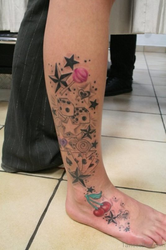 Star Tattoo on Right Leg