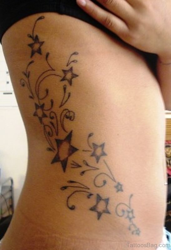 Star Vine Tattoo On Rib