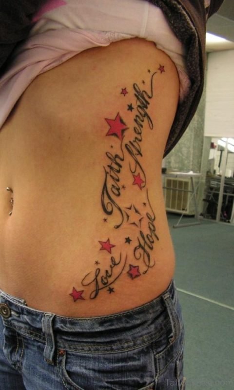 Star With Wording Tattoo