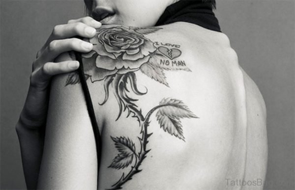 Stunning Black Rose Tattoo Design
