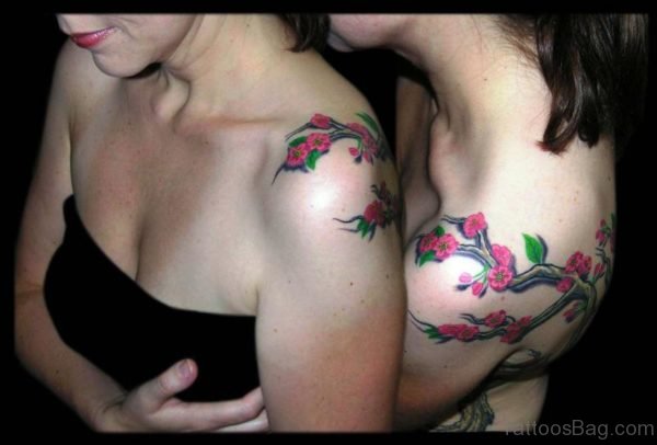 Stunning Cherry Blossom Flowers Tattoo 