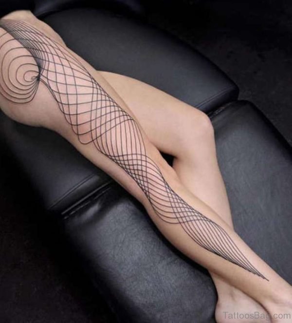 Stunning Geometric Tattoo On Leg