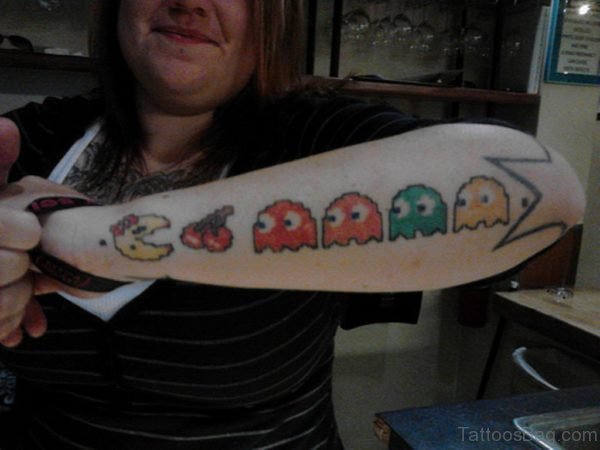 Stunning Pacman Wrist Tattoo