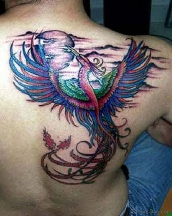 Stunning Phoenix Tattoo On Shoulder Back