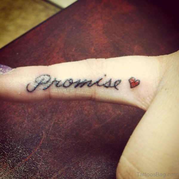 Stunning Promise Tattoo On Finger
