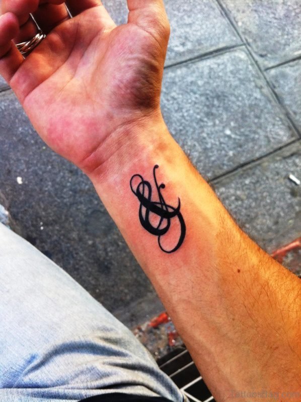 Stylish Ampersand Wrist Tattoo 