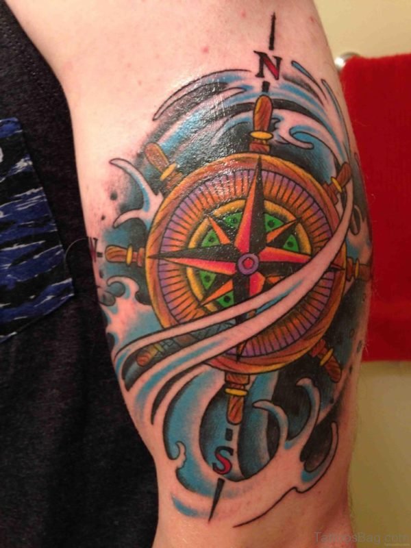 Stylish Compass Tattoo Design