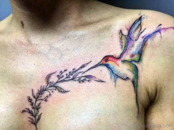 Stylish Hummingbird Tattoo