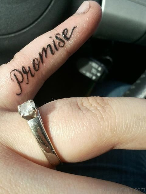 Stylish Promise Tattoo On Little Finger