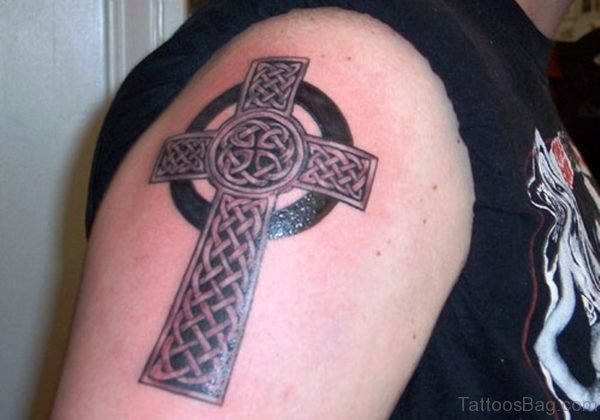 Stylish Shoulder Cross Tattoo 