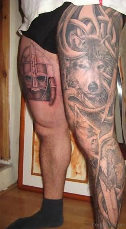 Stylish Wolf  Tattoo